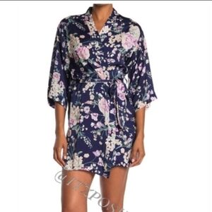 Flora by Flora Nikrooz Robe Blue Floral Large Extra Large